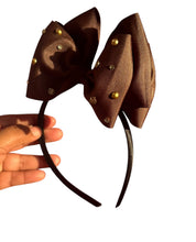 Cargar imagen en el visor de la galería, Brown headband bow / Diadema