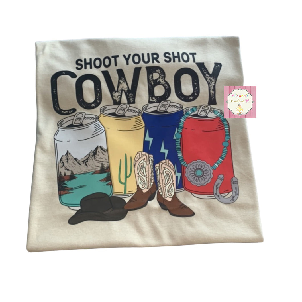 Shoot your shot Cowboy shirt / western shirt/turquoise