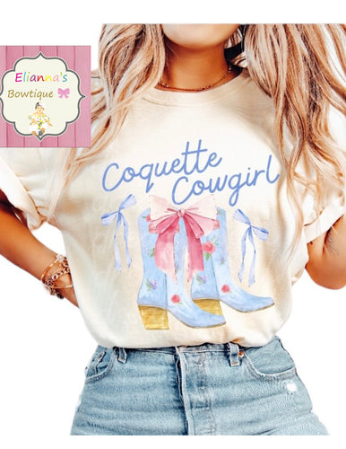 Coquette cowgirl shirt/ western/coquette/. Boots