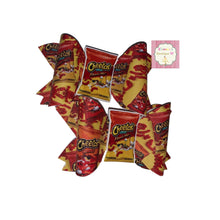 Load image into Gallery viewer, Hot cheetos piggy tails Set bows/pares/vinyl/chongitos