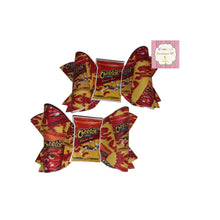 Load image into Gallery viewer, Hot cheetos piggy tails Set bows/pares/vinyl/chongitos