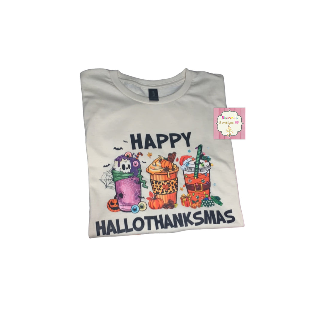 Hallothanksmas shirt/ halloween/thanksgiving/christmas