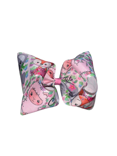 Sheep & Fox animal print Hair bow