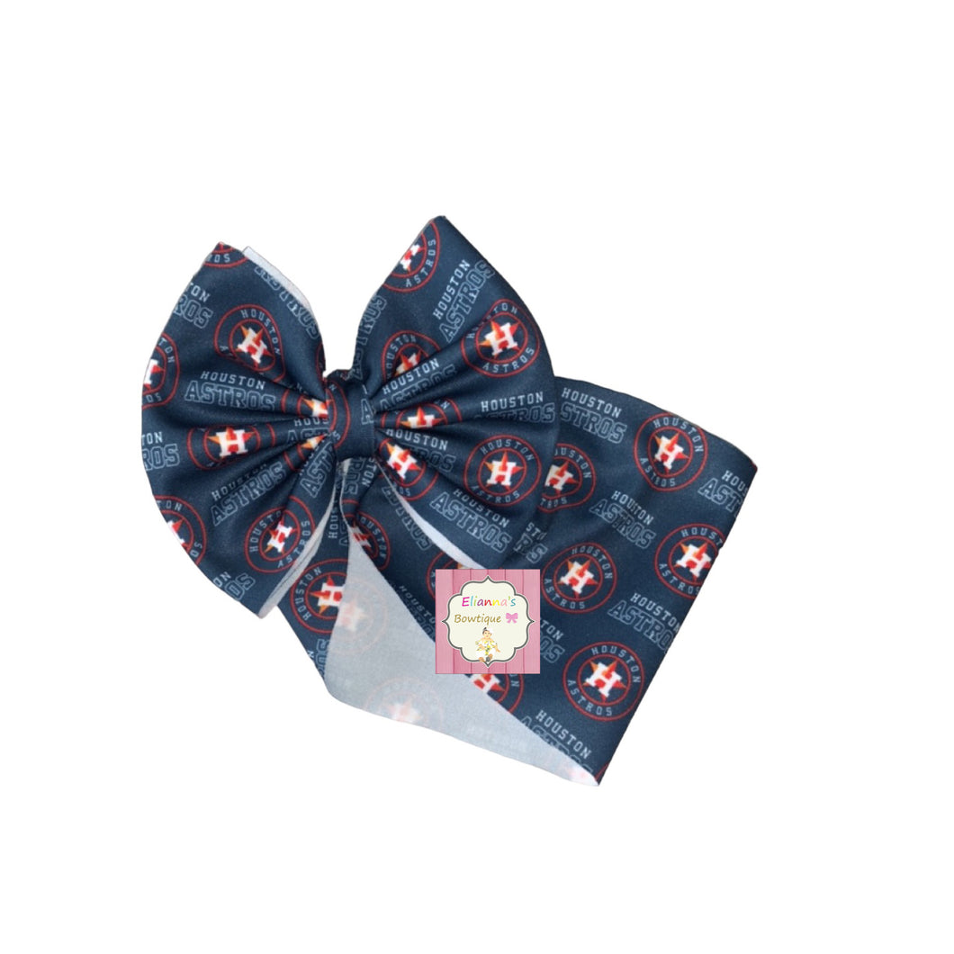 Houston Astros headwrap/clip bow