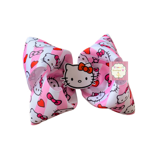 Hello kitty hair bow/ moños/clip bow