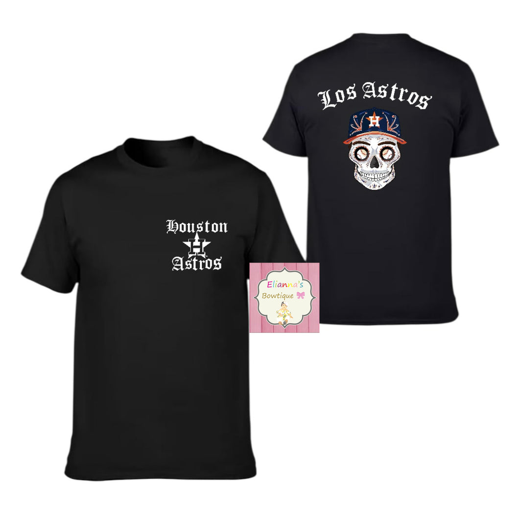 Los Astros shirt front and back/ sugar skull