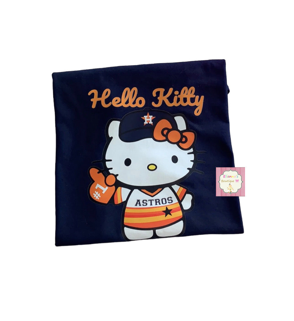 Hello kitty astros shirt/navy blue