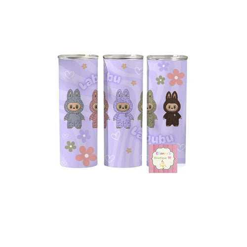 Purple Labubu tumbler cup/ vasos/  labubus