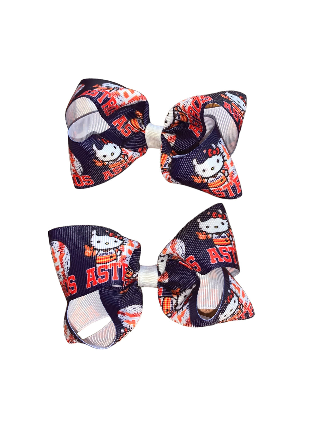 Blue Houston Astros piggy tails set/ chongitos /