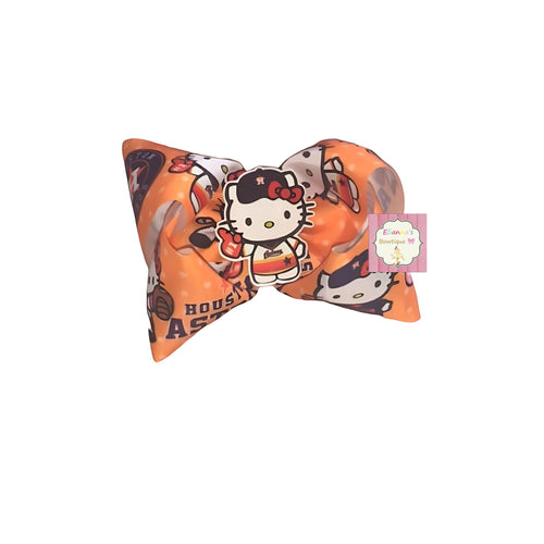 Houston astros hair bow/ hello kitty