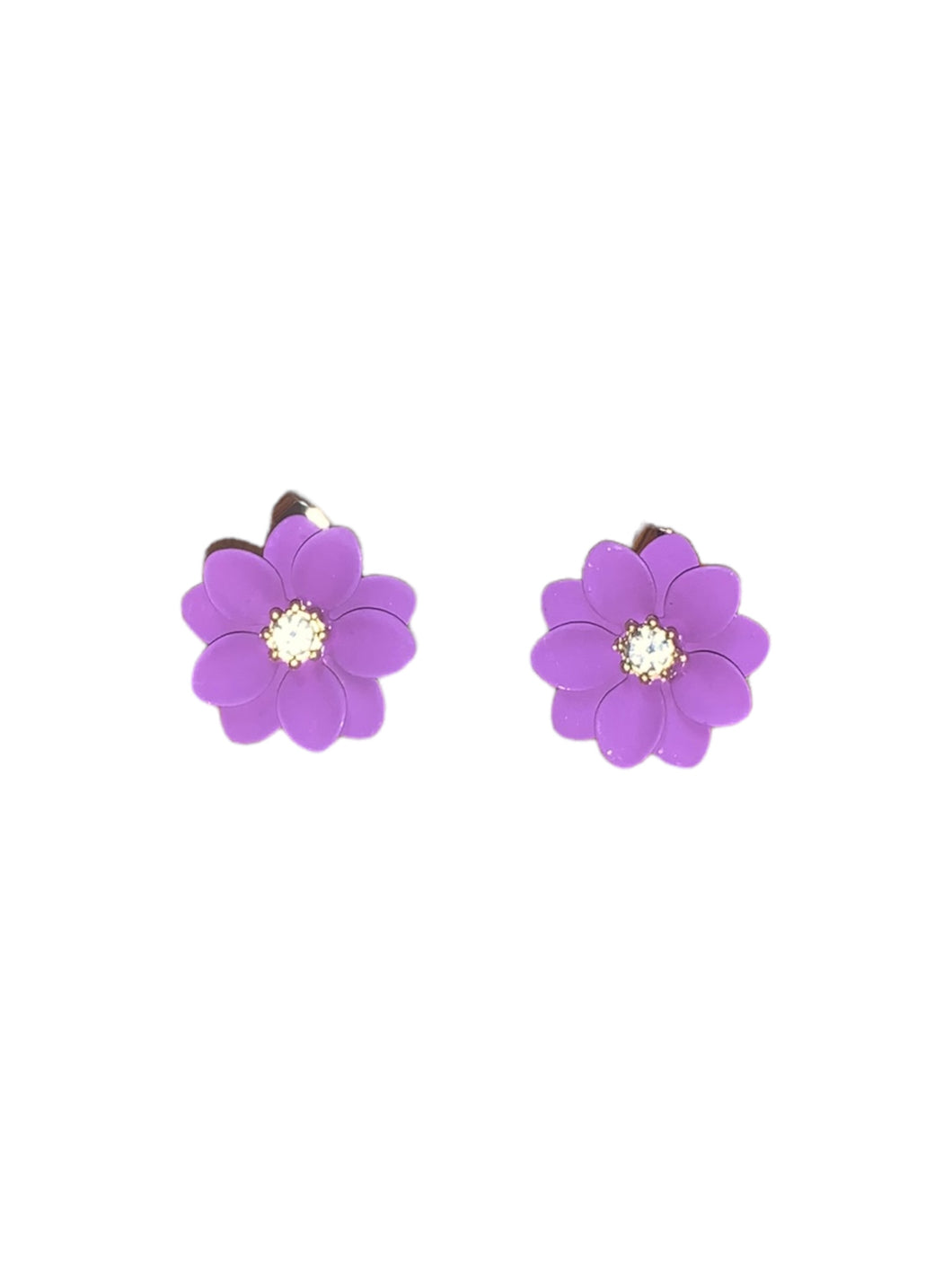 Purple Flowers Earrings / aretes