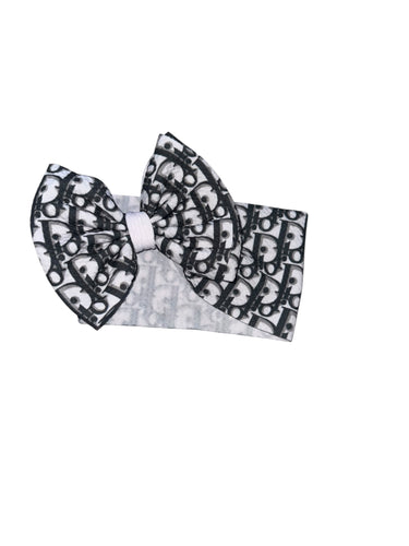 White Boujee headwrap/ clip bow/ headwraps/