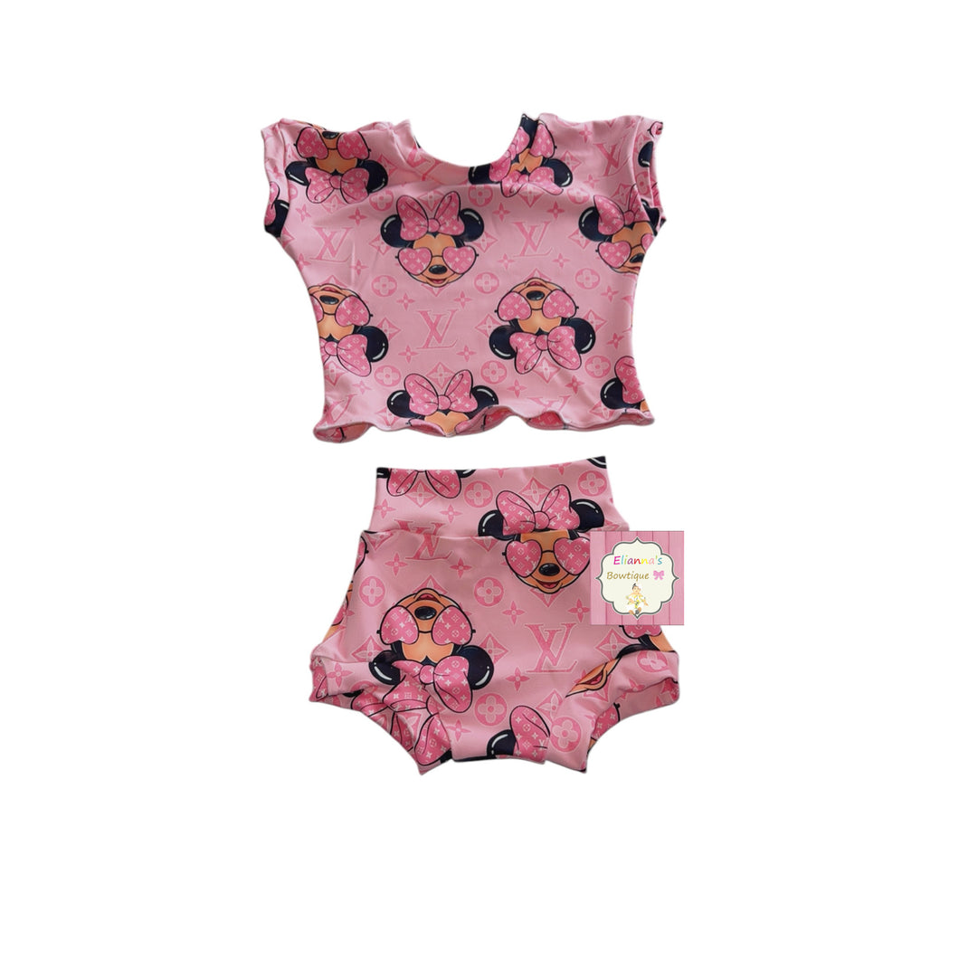 Boujee Minnie set Top & bummie/shirt/