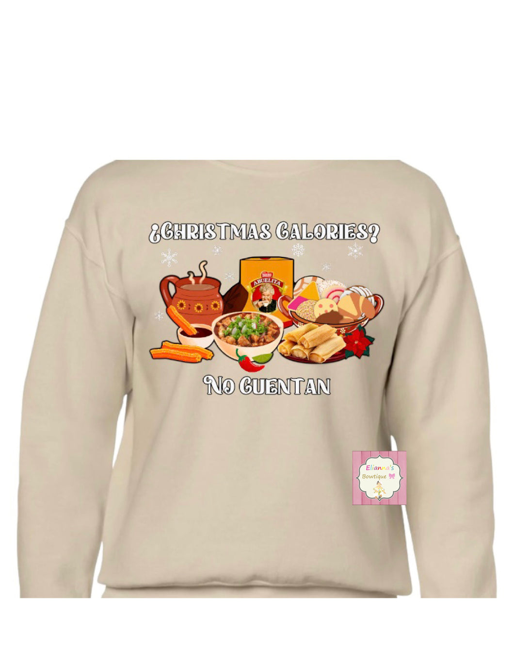 Christmas calories no cuentan Crewneck sweatshirt /sueter