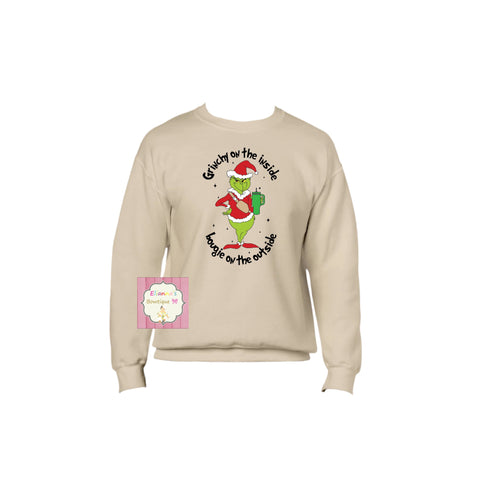 Grinchy on the inside Crewneck sweatshirt /sueter/christmas/grinch