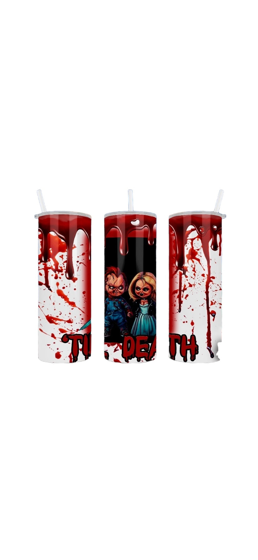 Chucky and Tiffany tumbler cup /vasos / Halloween