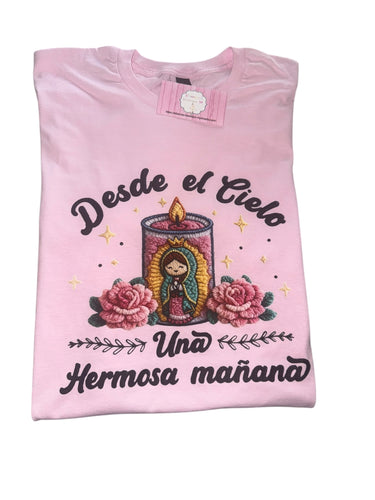 Virgen de Guadalupe shirt/ kids/adult/virgencita/desde el cielo una hermosa mañana