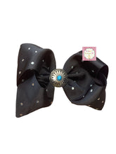 Cargar imagen en el visor de la galería, Western black hair bow/solid bow/concho