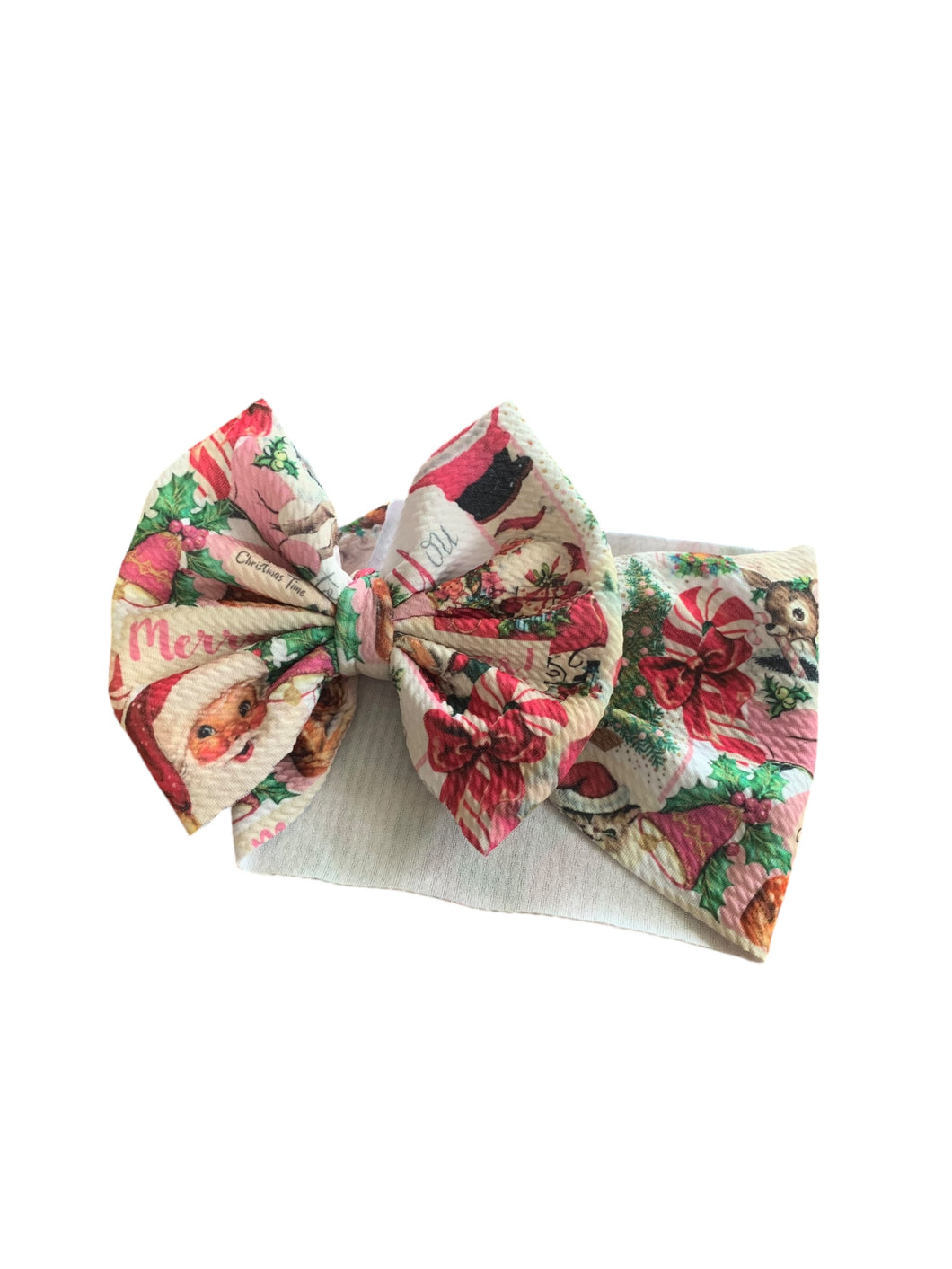 Christmas Santa Claus  headwrap/clip bow/Navidad