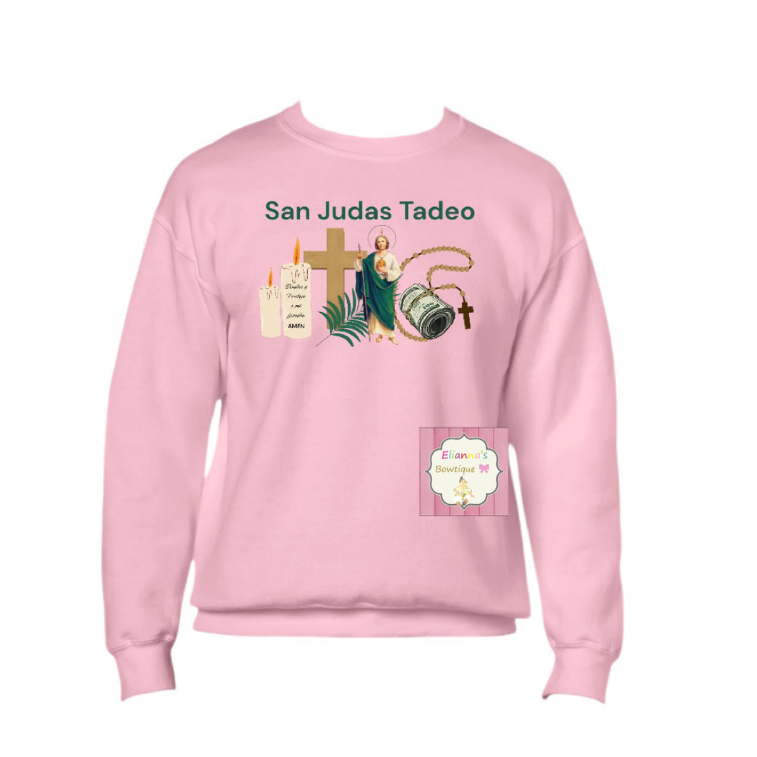 Pink San Judas Tadeo Crewneck sweatshirt /sueter