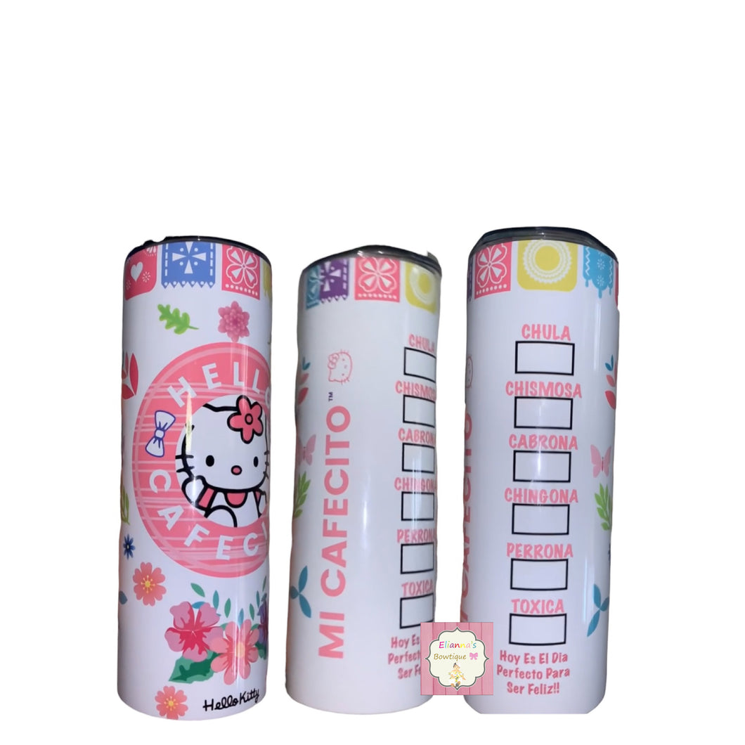 Hello Cafecito tumbler cup/ vasos/hello kitty tumbler