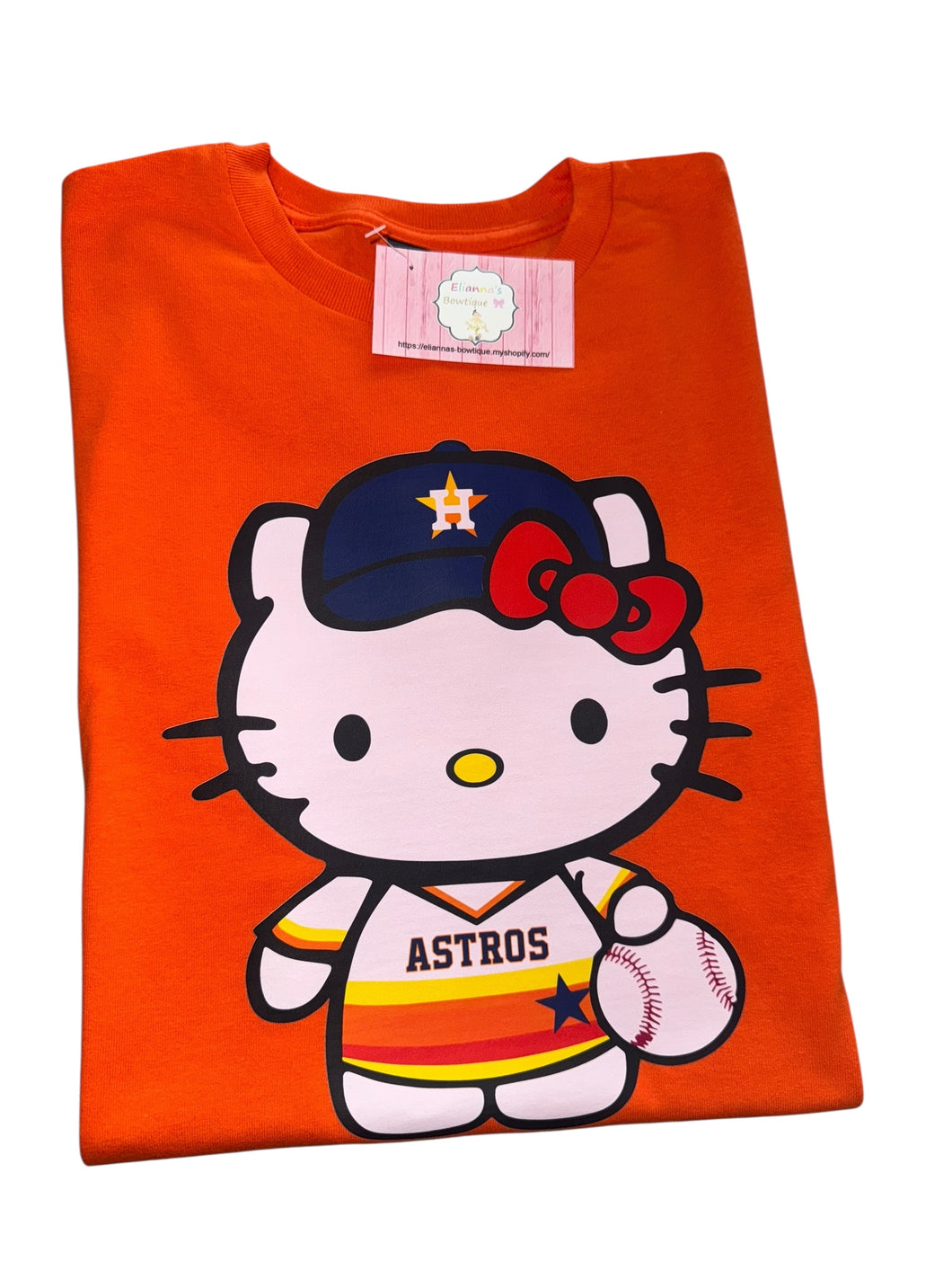 Orange Astros shirt/ astros hello kitty shirt