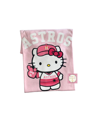 Light Pink Astros shirt/ hello kitty