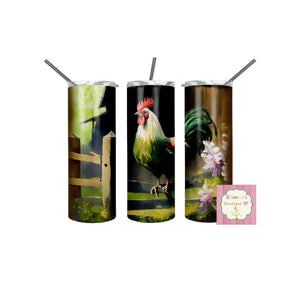 Rooster tumbler cup/vaso de gallo