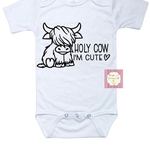 Holy cow i'm cute shirt / higlandcow/ cow/unisex