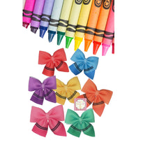 Cargar imagen en el visor de la galería, Crayola Crayons clip bows/ pencil/back to school bows