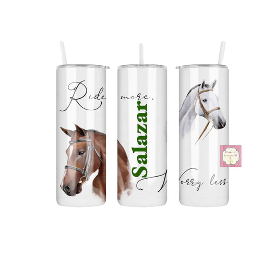 Horses Tumbler cup / vasos/ custom name/caballos