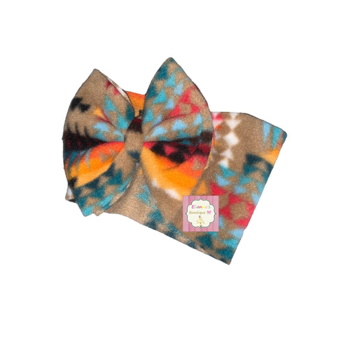 Aztec print headwrap/bows