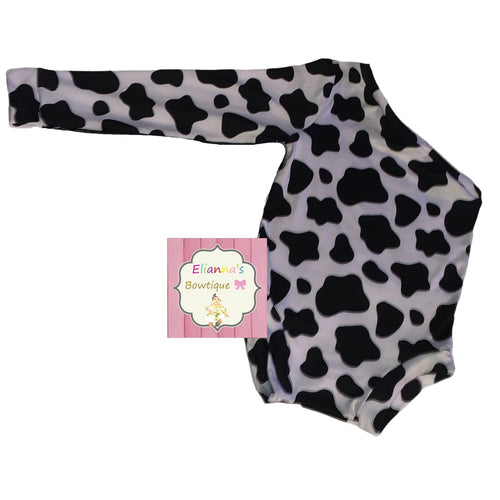 Cow print one shoulder leotard /leotardo/vaca