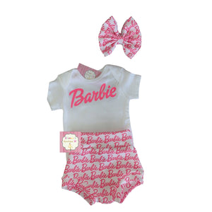 Barbie Set headwrap,bummie and Shirt/