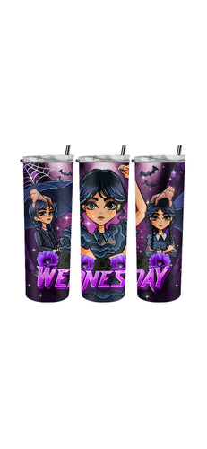 Wednesday Addams tumbler cup/ vasos