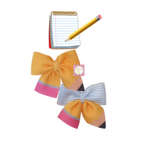 Load image into Gallery viewer, Pencil clip bows/ back to school bows