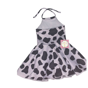 Cow print halter dress/ Vestido/birthday dress/ vaca