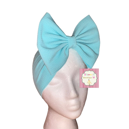 Aqua solid color baby headwrap/