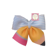 Load image into Gallery viewer, Pencil clip bows/ custom name /back to school bows