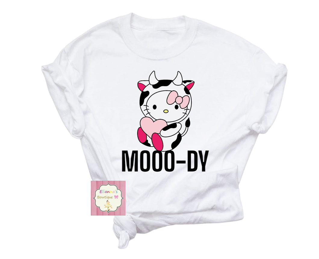 Hello kitty cow shirt/ cow/ mooody