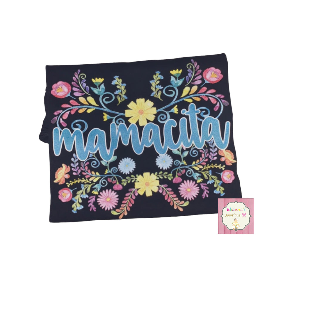 Mamacita shirt/ mexican flowers