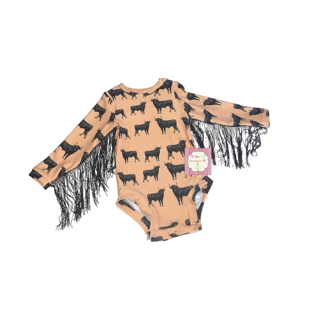 Cattle fringe leotard /bull/rodeo/leotardo/toros/