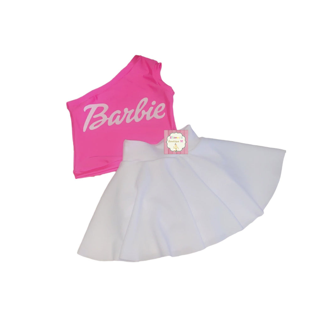 Barbie Outfit Set one shoulder shirt and skirt / barbie