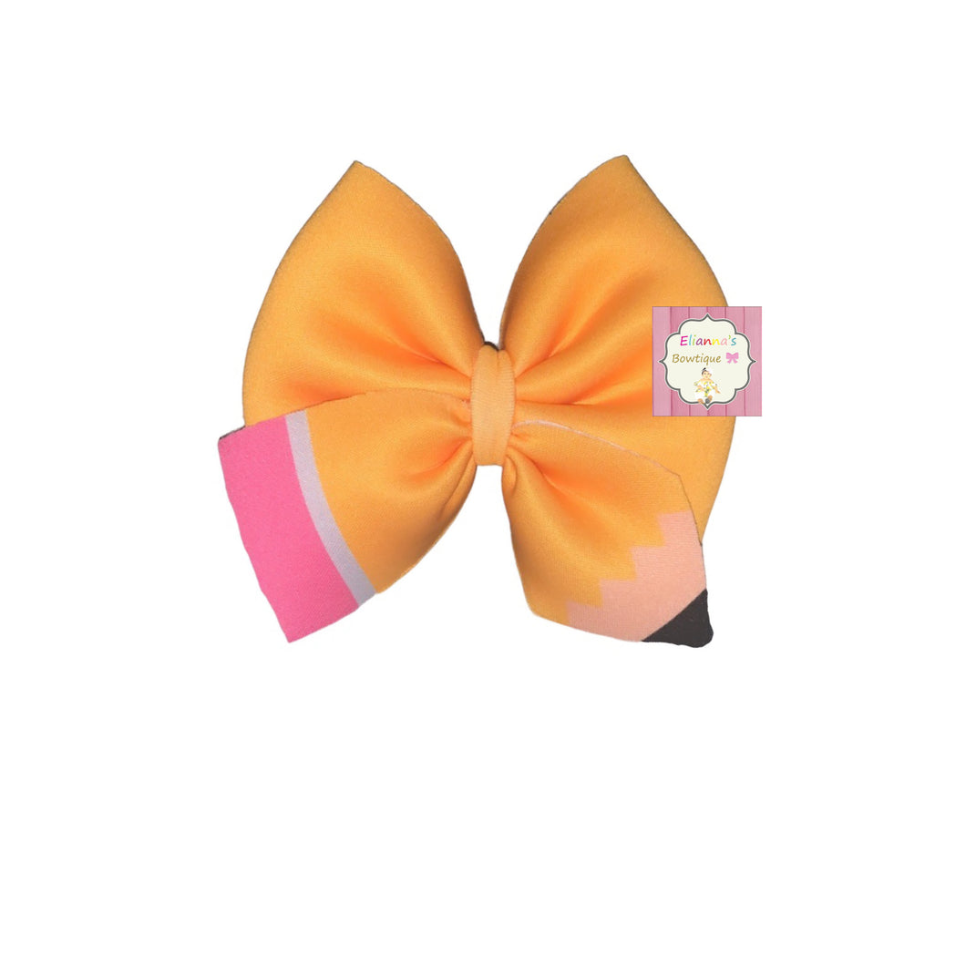 Pencil clip bows/ back to school bows