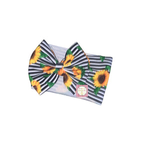 Sunflower headwrap/ girasoles/ or clip bow