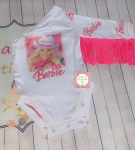 Western Barbie Leotard / barbie/pink