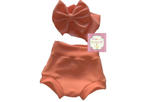 Solid color Melon set headwrap and bummie/