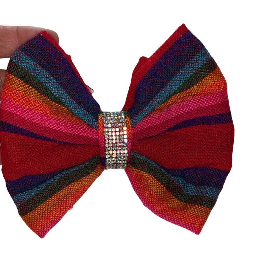 Baby multicolor bow /nylon headband/cinco de mayo