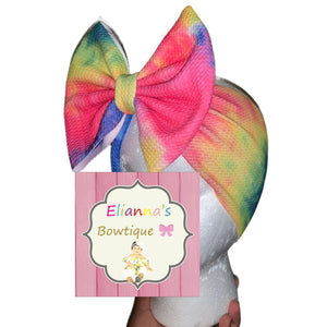 Tye dye headwrap/headband/clip bow