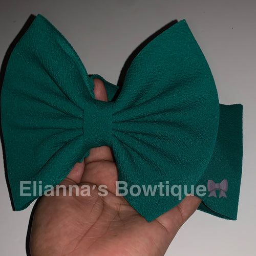 Teal solid color baby headwrap/ headband/clip bow